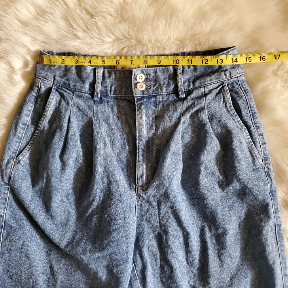 Madewell Pleated Taper Wide Leg Jeans Size 4 - Picture 9 of 11